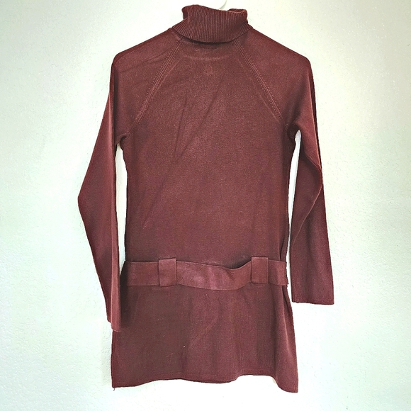 INC dark brown long sweater turtleneck tunic Size M Petite - Picture 2 of 7